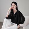 SOFSIL Women's 2026 Spring French Silk Puff Sleeve Blouse