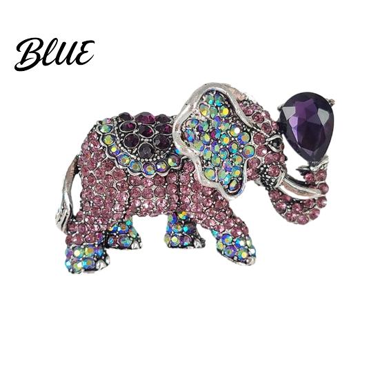 Rust-proof Brooch Rhinestone Elephant Pin for Women Sparkly Animal Lapel