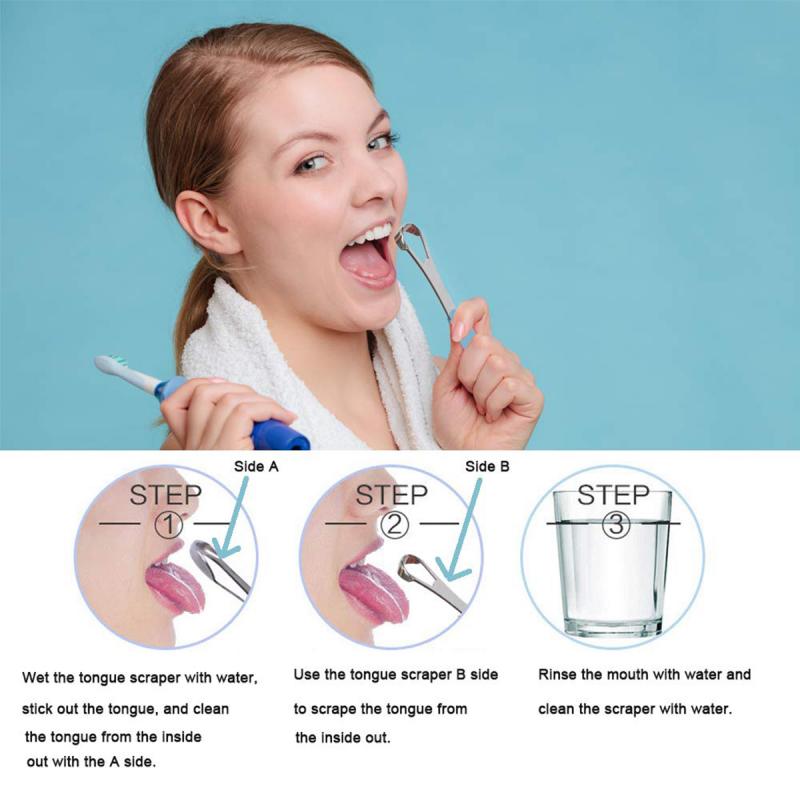 Portable Case Stainless Steel Tongue Cleaner Color Tongue Scraper Bad Breath Mouth Cleaner Board Dentisty Oral Hygiene Care