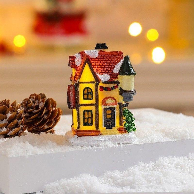 Christmas micro landscape mini luminous small house tabletop ornament Christmas tree ornament children's small gift