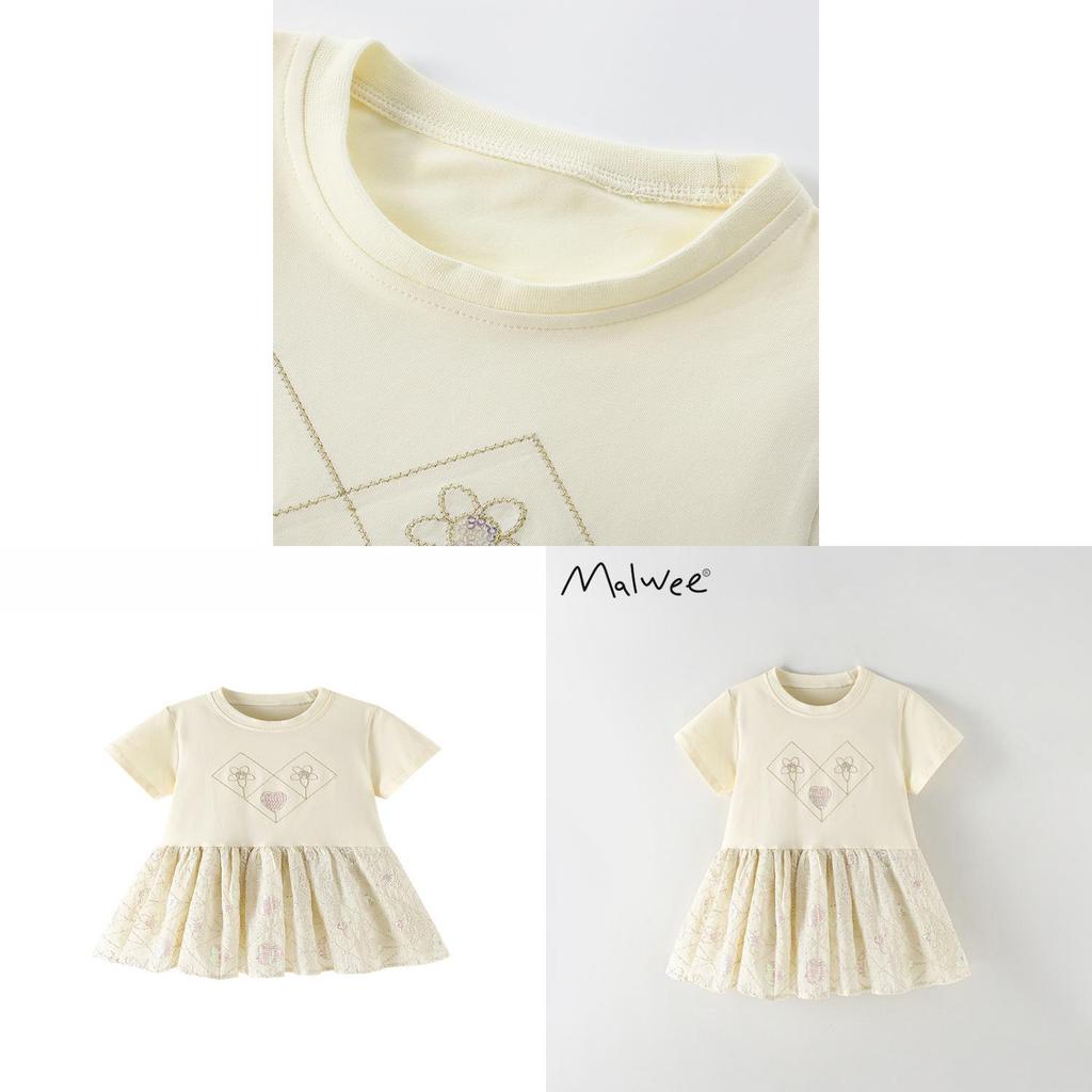 Girl Summer Cotton Princess Dress With Breathable Mesh For Toddler Girls