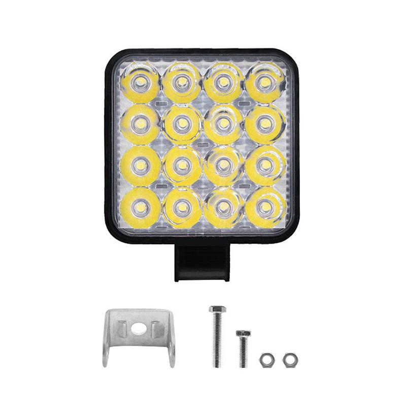 Car Led Bar Worklight Mini 16Smd Round Square Work Light 12V Auto Light Fog Lamp Off Road For Atv Suv Spotlight