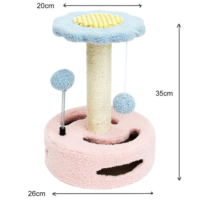 Small Cat Climbing Frame Creative Sunflower Sisal Scratching Post Toy for Kittens