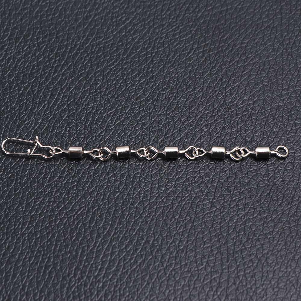 10pcs Copper Zinc Zinc Alloy Rolling Swivel Snap Anti-bite Chain Rolling Swivel Snap    Tackle Pesca
