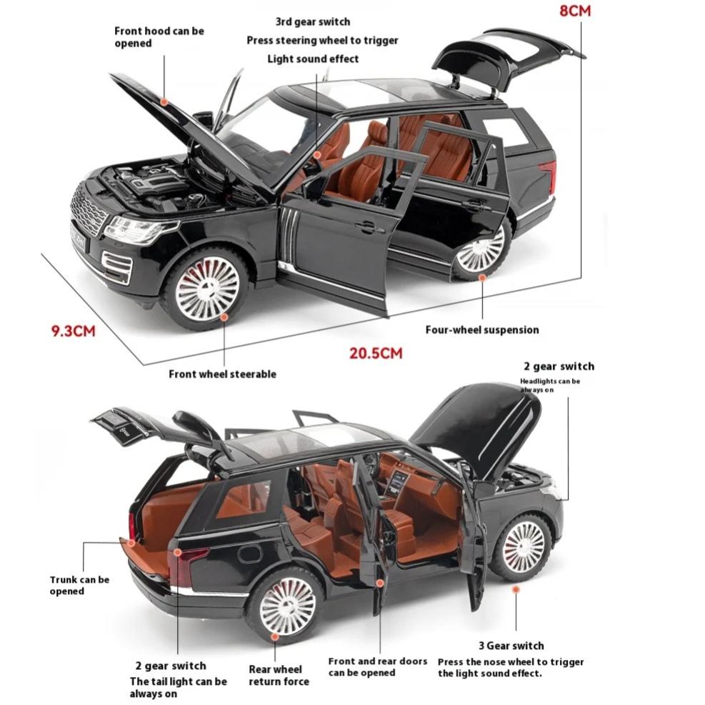 1/24 Scale Land Rover Range Rover Alloy Diecast Car Model Off Road SUV Vehicle Car Exhibition Ornaments Collection Children Toy Gift