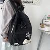 Y2K Girls Star Pattern Laptop Backpack Teen Student Large Capacity School Bookbag Corduroy Rucksack Double Strap Shoulder Bag