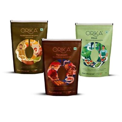 Orika Mint Seasoning, Tandoori Marinade & Hyderabadi Biryani Seasoning (Combo of 3, 75/85 G Each)