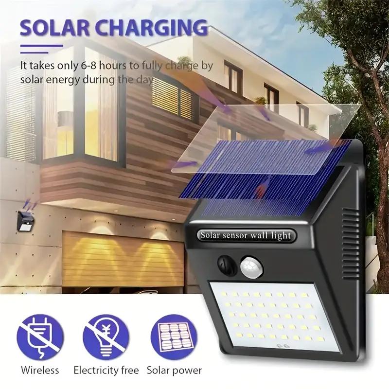 IP45 Waterproof Solar Outdoor Lights Motion Sensor Security Lamp 3 Lighting Modes for Garden Fence Garage Yard Path