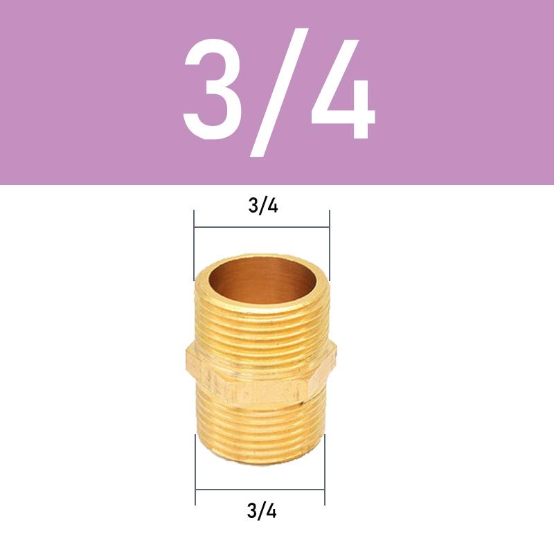 Mässingsrör Hex Nippelkoppling Snabbkoppling Adapter 1/8 1/4 3/8 1/2 3/4 1 Hane till Hane Gänga Vatten Olja Gas Anslutning