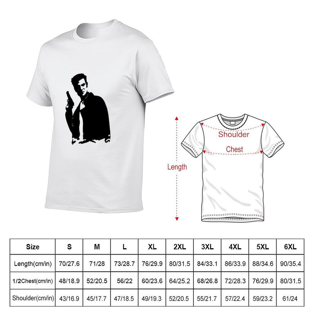 Max Payne Design Classic Tshirt Short sleeve tee customizeds kawaii clothes mens vintage t shirts