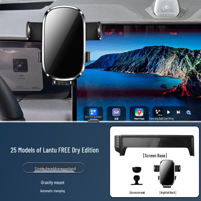 Lantu Phone Holder & Wireless Charger: Compatible with 25 Models, Navigation-Ready & Dry Cell Version