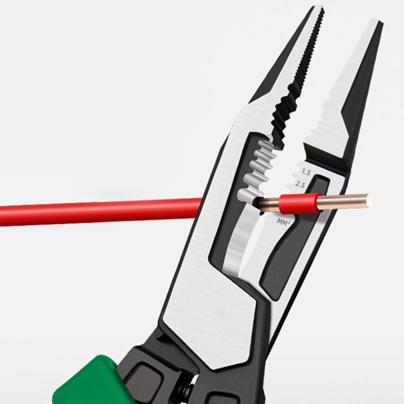 5 IN 1 Stripping Pliers with Electricity Tester Multifunctional Wire Stripping Plier Electrician Crimping Cable Cutting
