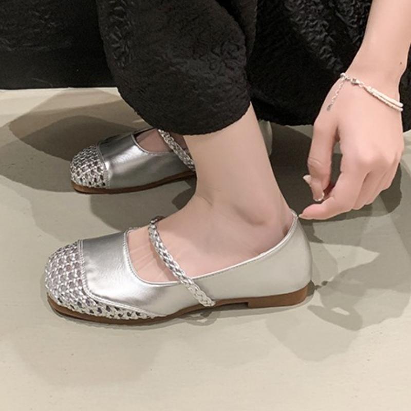 Fashion Summer 2025 New Soft-soled Flats Shoes Round Head Retro Women Shoes Hollow Out Women  Fashion Shallow Flat Shoes