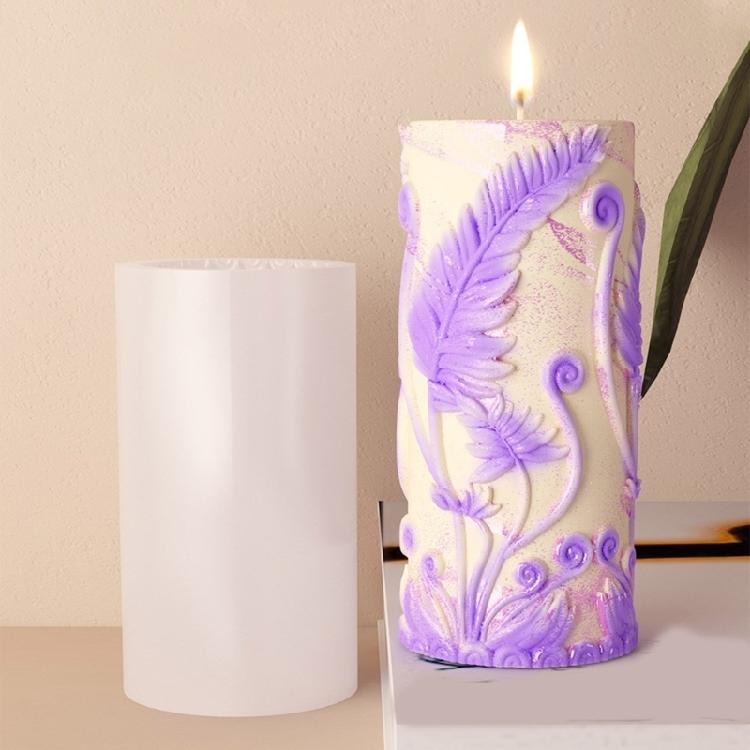 Easy to Use Sturdy Silicones Molds Home Accessory Portable for Customes Candle Creation with Fine Flowers Embossments