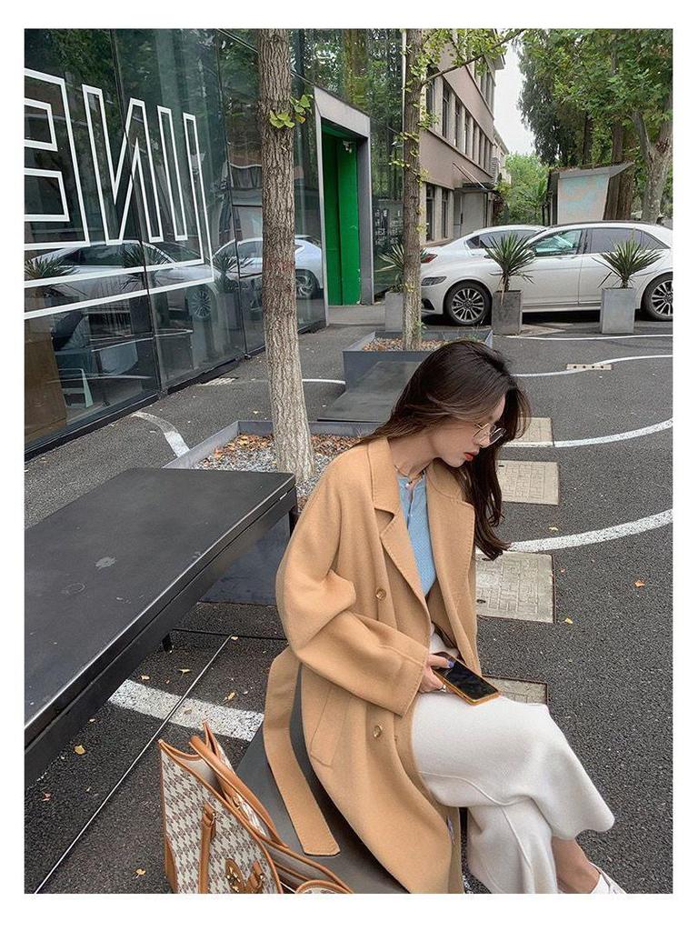 Manteau Élégant en Laine Française de Luxe Léger pour Femmes - Automne/Hiver