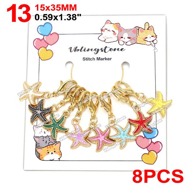 Cat Knitting Stitch Markers Metal Animal Enamel Charms Crochet Locking Knitting Markers Sew Accessories