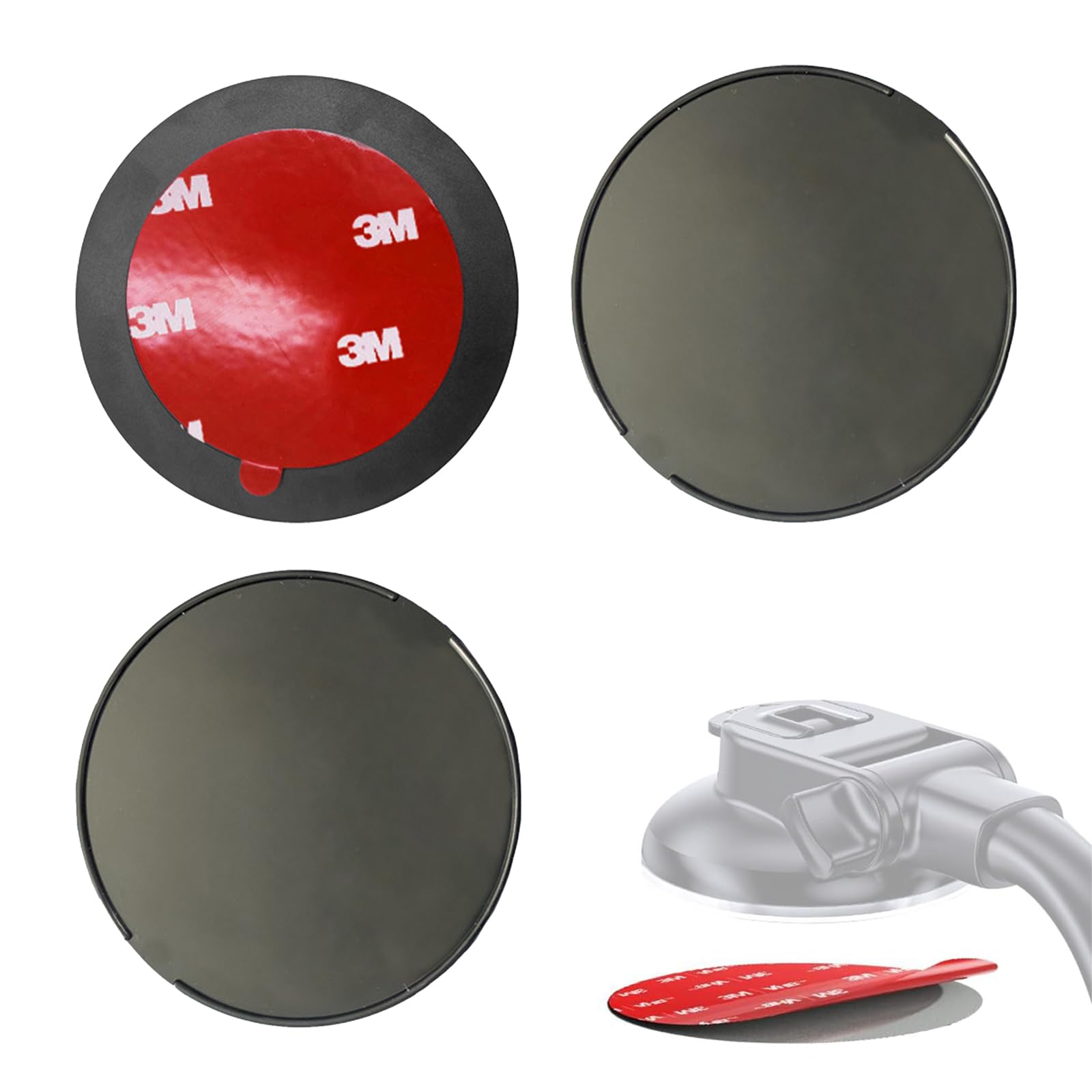 

LKCCTK Suction Cup Base, Dashboard, Suction Cup with 3M Adhesive Tape, Strong Adhesive, Portable, чорний