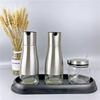 Lemon Z Stainless Steel Glass Condiment Set