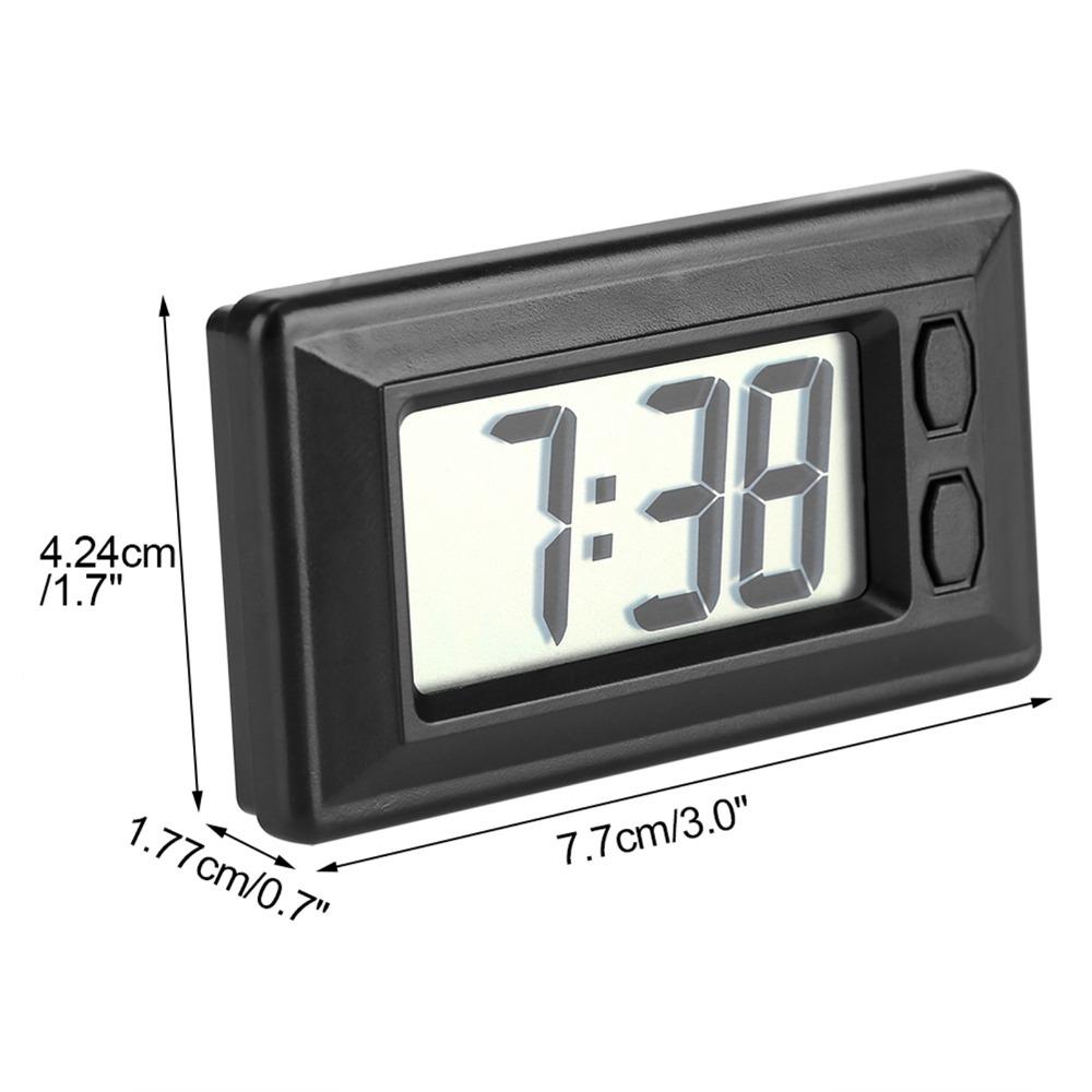 Self-Adhesive Car Electronic Clock Ultra-Thin Dashboard Clock Portable Mini Car Clock Desktop
