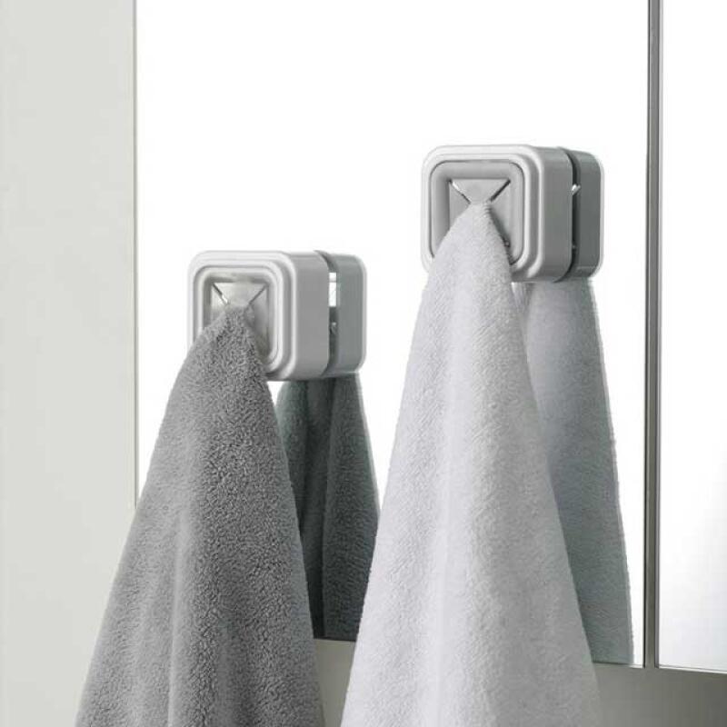 Bathroom kitchen towel rack, non-perforated bathroom rack gray
