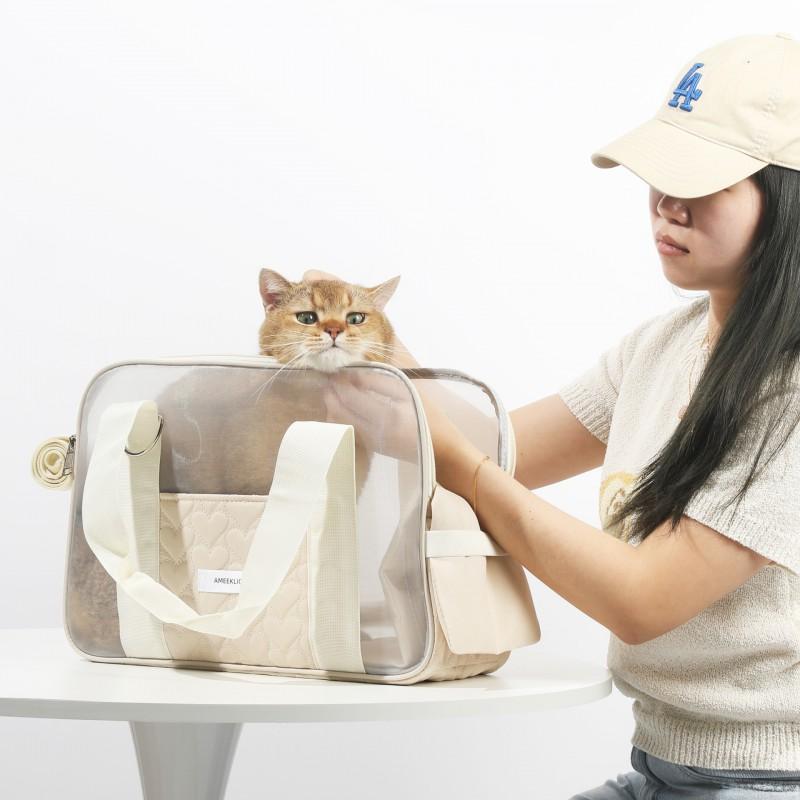Lightweight Breathable Pet Carrier Bag Cats Small Dogs - Crossbody Handheld Travel 5-7kg Capacity