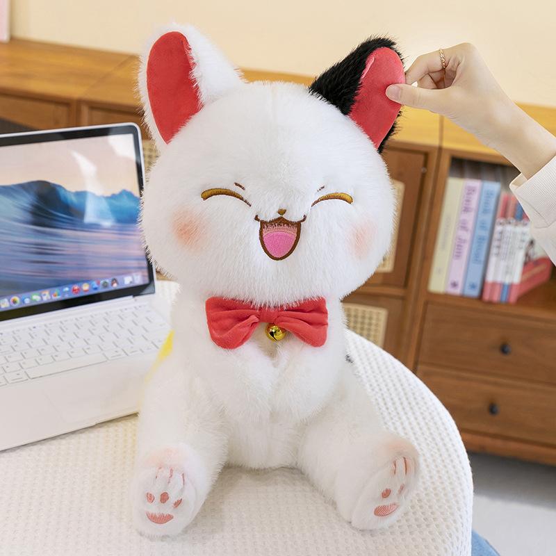 Cute Playful Fox Plush Toy Girl Birthday Gift Smart Rabbit Doll Bow Cat
