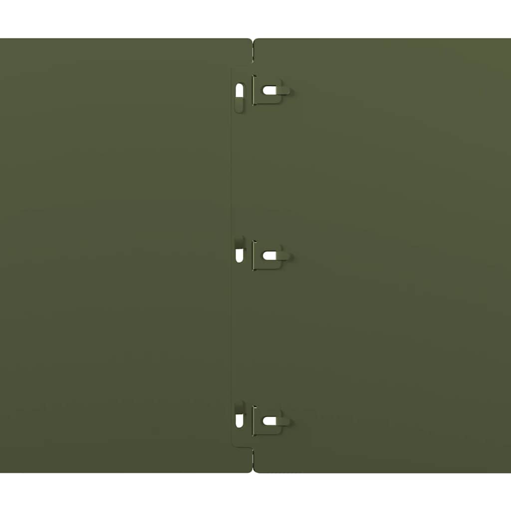 Lawn Edging 20 Pcs Olive Green 25 X 103 Cm Cold Rolled Steel