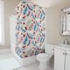 TU Botanical Shower Curtain Red Berries Leaf Pattern Bathroom Decor Waterproof Fabric Vintage Farmhouse Rustic Home Textile