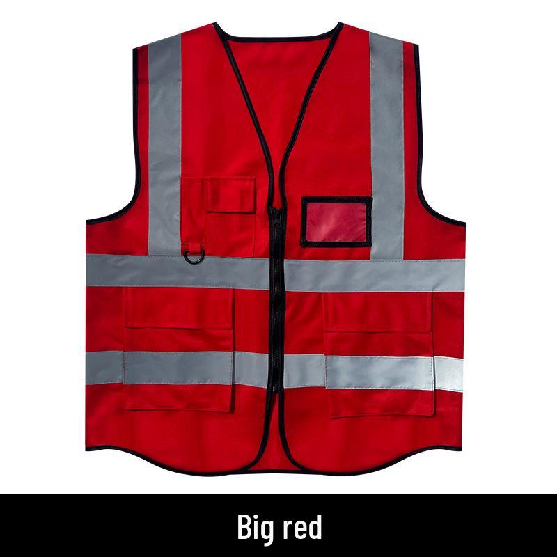 Reflective Multi-Pocket Safety Vest for Construction, Sanitation, and Traffic.