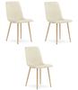 TURIN Chair - Light Beige Velvet / Wood-colored Legs X 3