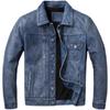 Talla China Azul Vintage Cuero Genuino de Vacuno Chaqueta de Cuero para Hombre Estilo 506 Ajuste Entallado Corta Suave Abrigo de Cuero para Hombre Otoño