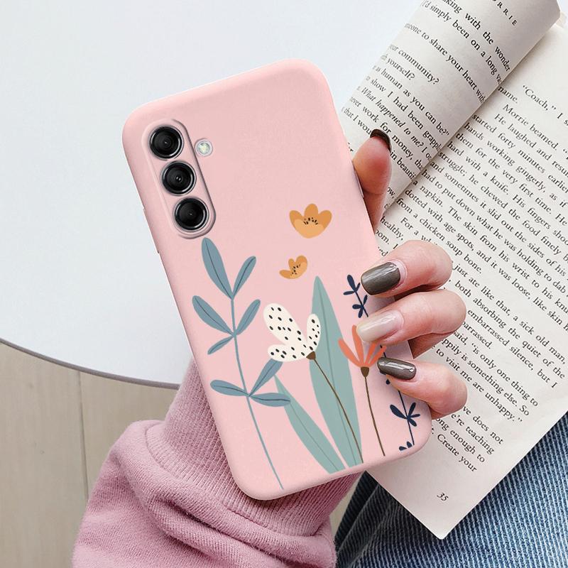 Coque Funda Pour Samsung Galaxy M14 M34 M54 5G Housse Fleur Colorée Cœur Dessin Animé Souple TPU Coque Pour Samsung M 14 Léopard Capa