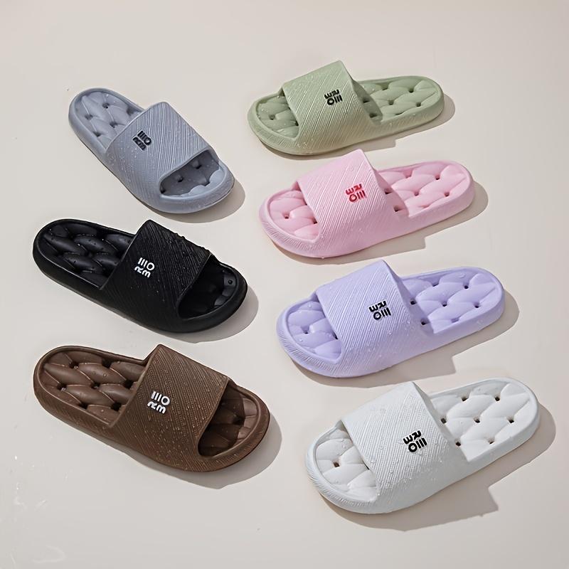 Unisex's Slipper Summer Bathroom Shower Slipper for Couples, Lightweight Comfortable Simple Style Breathable Home Slipper