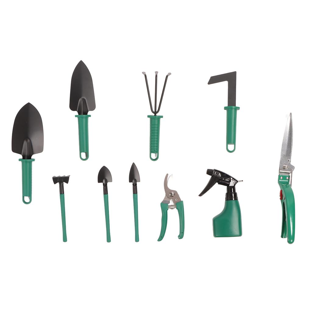 10 Parça Bahçe Aletleri Güçlü Metal Plastik Saplı Ergonomik Bahçe Aleti Seti Kılıflı Ev İçin