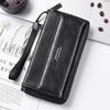 Men's PU Leather Multi-Slot Long Wallet & Clutch Bag with Mobile & Coin Pockets