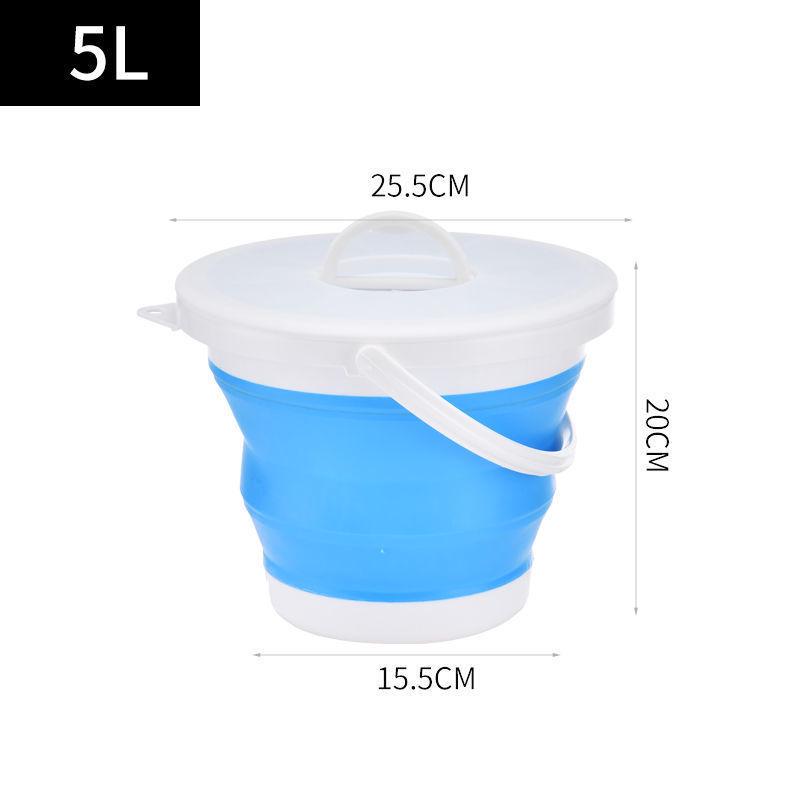 Seau d'eau pliable en silicone portable: Épaissi, Petit, pour la Pêche, la Collecte sur la Plage, le Lavage des Mains et la Collecte d'Eau