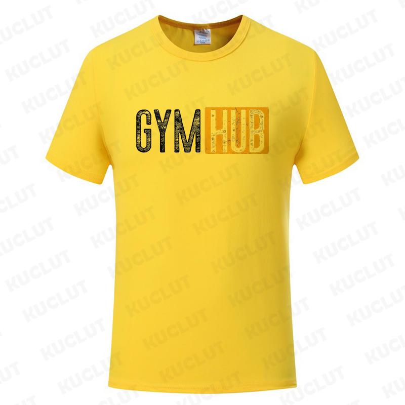 Gym Hub Print Men's T-Shirt Oversize Funny Graphic Tees for Men Summer Tops T Shirt for Men Clothing Fashion T Shirt Casual Tee