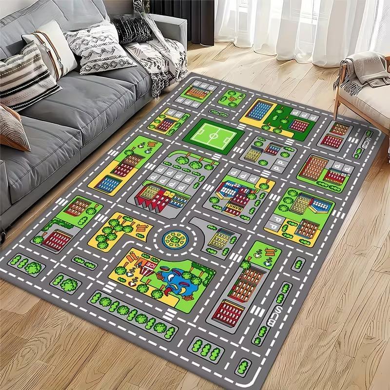 Kid's Play Mat City Traffic Road Map Mat Carpet City Car Parking Lot Roadmap Traffic Signs Baby Climbing Playing Mat Game