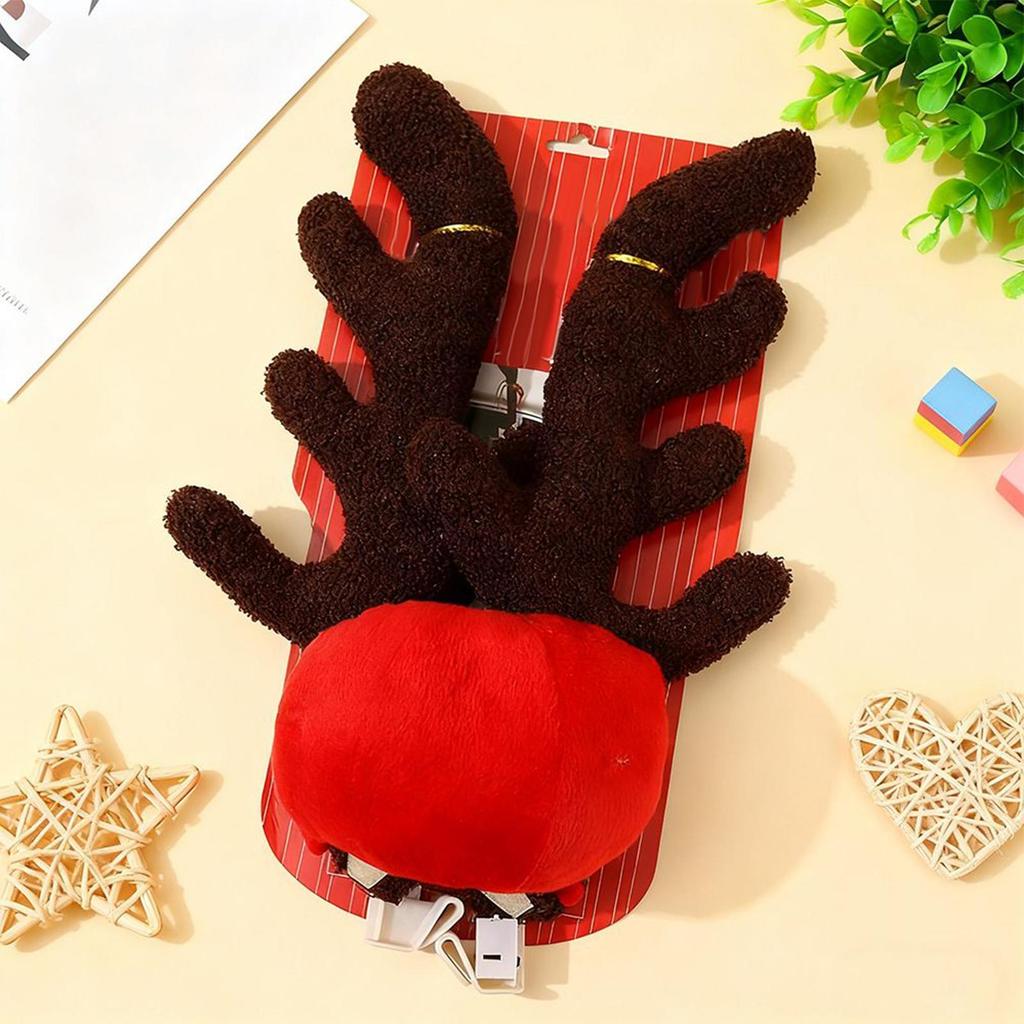 2025 New Christmas Reindeer For Car Holiday Auto Exterior Costume Christmas Reindeer For Car Ornaments For Suv Van Truck Vehicle