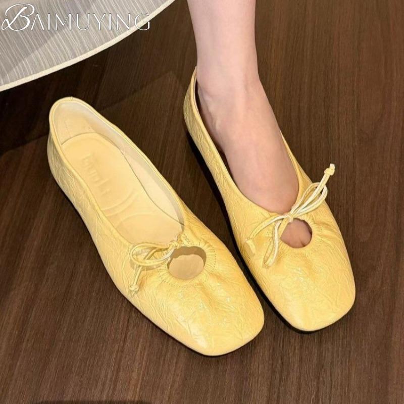 Fashion Square Toe Flats Loafers Women Sandals Marie Janes Shoes Summer Slippers 2025 New Shallow Shoes Trend Plus Size Sandalias Mujer