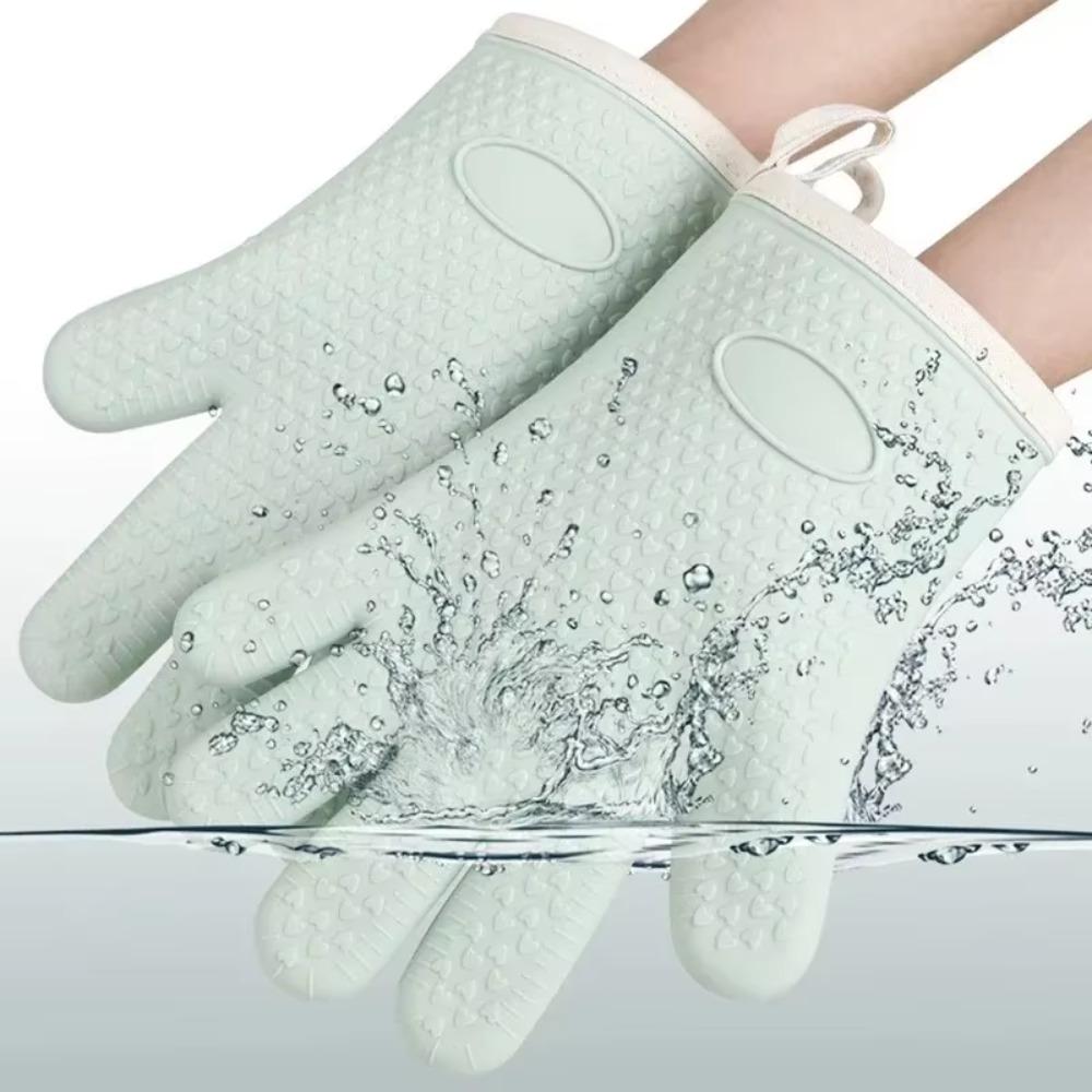 Anti-scald Heat Insulation Mitts Silicone Microwave Oven Baking Gloves New BBQ Gloves Kitchen