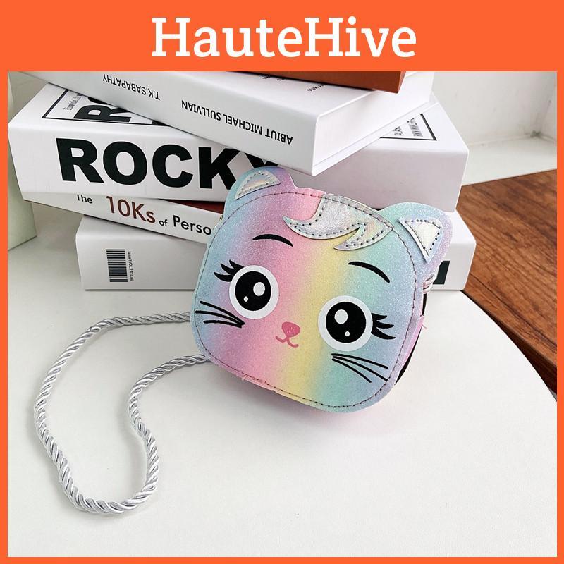 Colorful Cat Adorable Cartoon Design Kids Bag With Single Strap School And Play