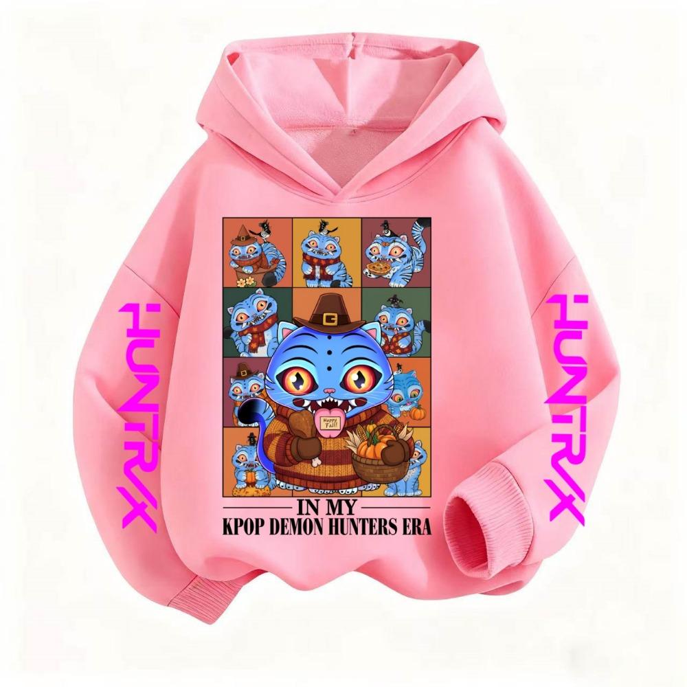

2025 Autumn/Winter Children s Sportswear Girls Casual Top Sportswear Printed Kpop Devil Hunter Hoodie 110