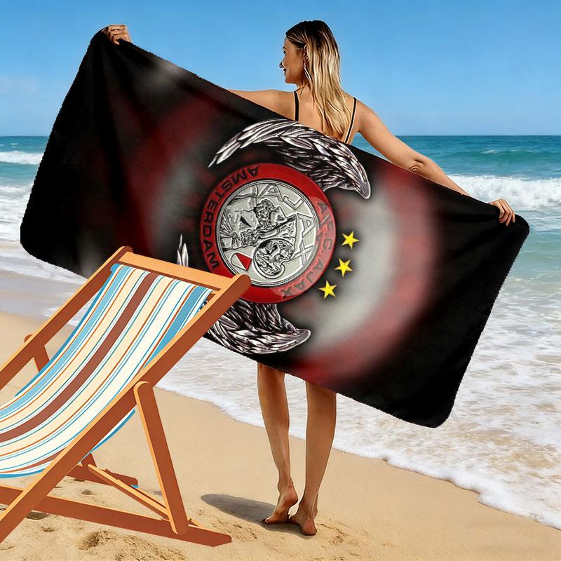 AFC Ajax Print Beach Towel, Large Soft Quick Dry Towel for Beach Camping Swimming