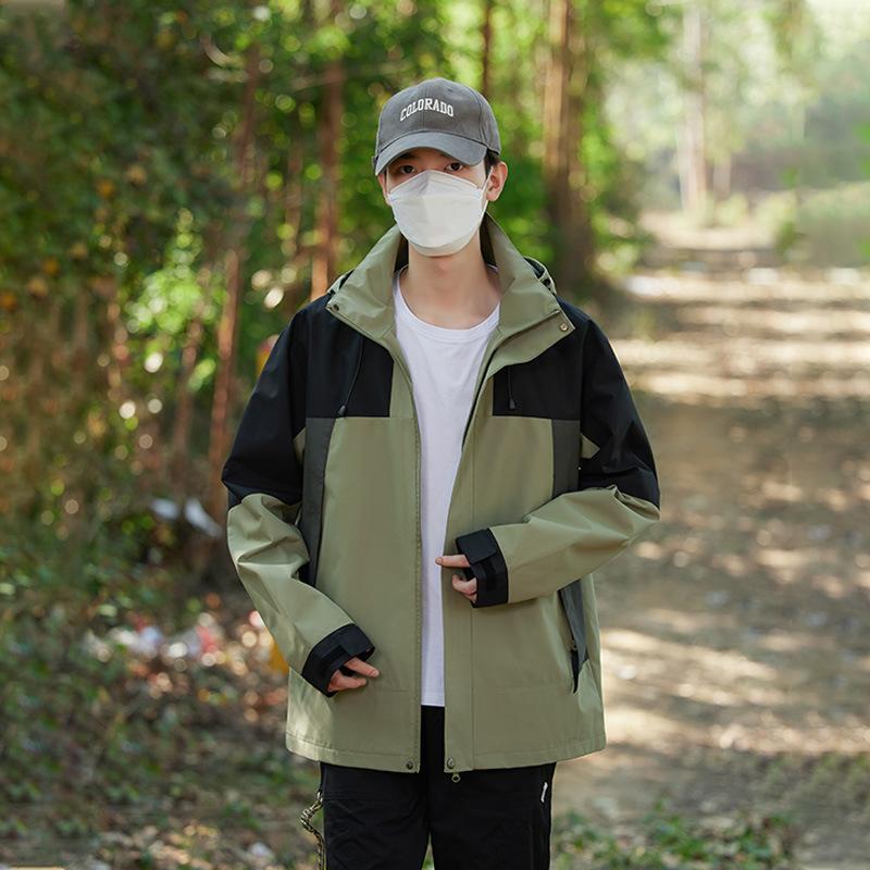Mountain Splicing Jacket for Men and Women, Outdoor Travel, Mountaineering and Fishing Clothing, Windproof and Waterproof Sports Jacket