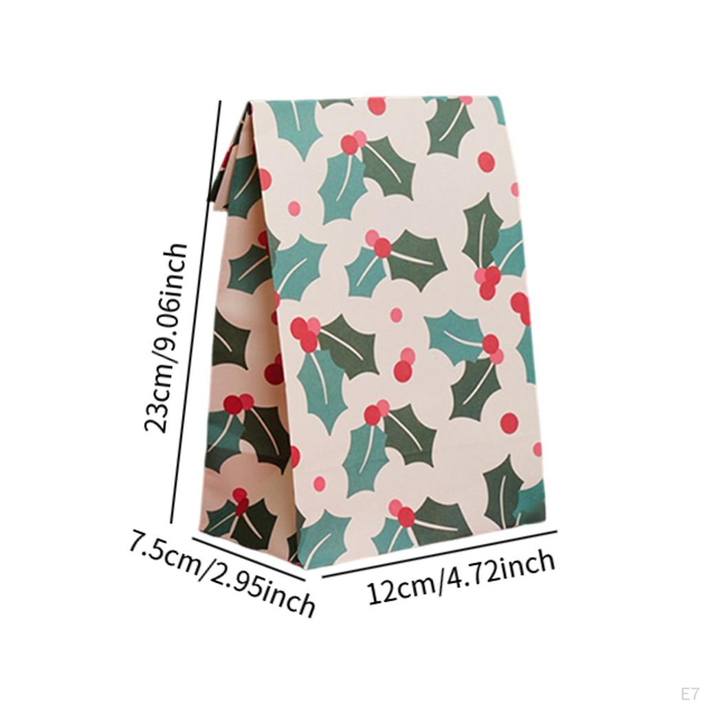 10 Pieces Christmas Gift Bag Food Packing Bags Sweets Pastry for Birthday Party Decor
