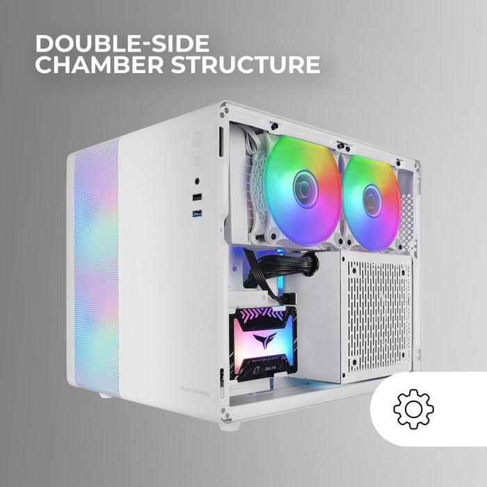 Boîtier Gaming - MARS GAMING - MC-400 - Micro-ATX - Verre Trempé - 3 Ventilateurs FRGB 120mm