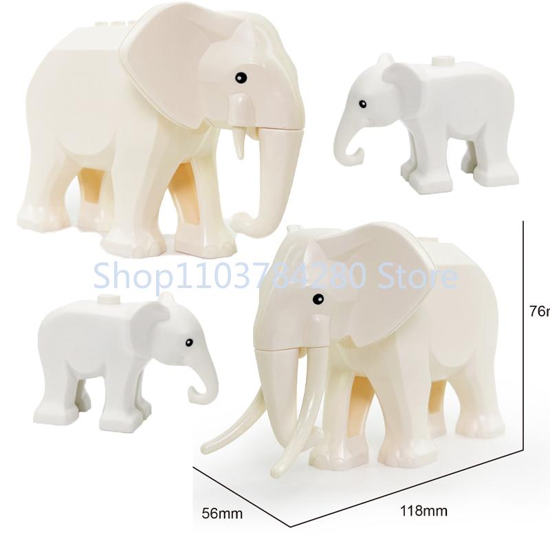 Afrikanische Wildtiere Zoo Bausteine Figuren Zubehör Säbelzahntiger Löwe Elefant Wolf Ente Spielzeugmodelle Kindergeschenk Spielzeug K93