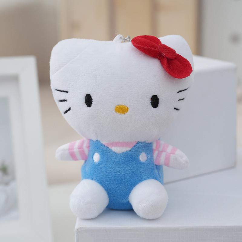 

Adorable Heart Button Kitty Plush Toy Charm Cute Bow Girly Plush Bag Accessory синий