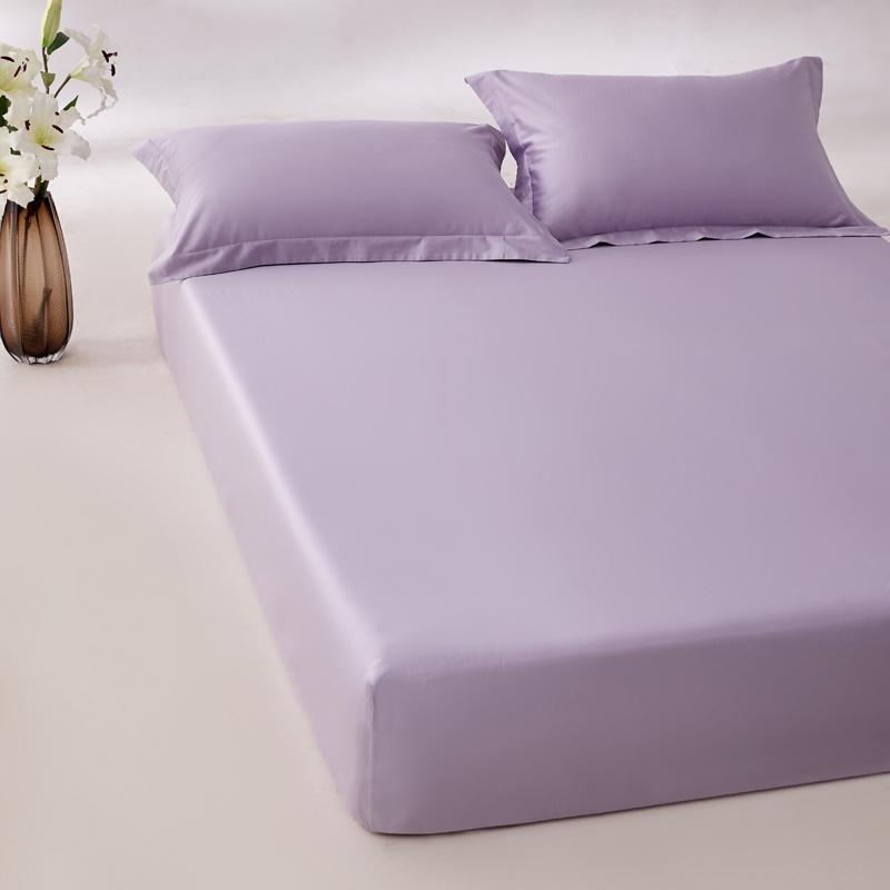 

Простыня на резинке из египетского хлопка 800TC с резинкой, однотонная простыня, роскошный чехол для матраса, простыня 100/140/160/200x200 см 2xPillowcase 48x74cm фиолетовый